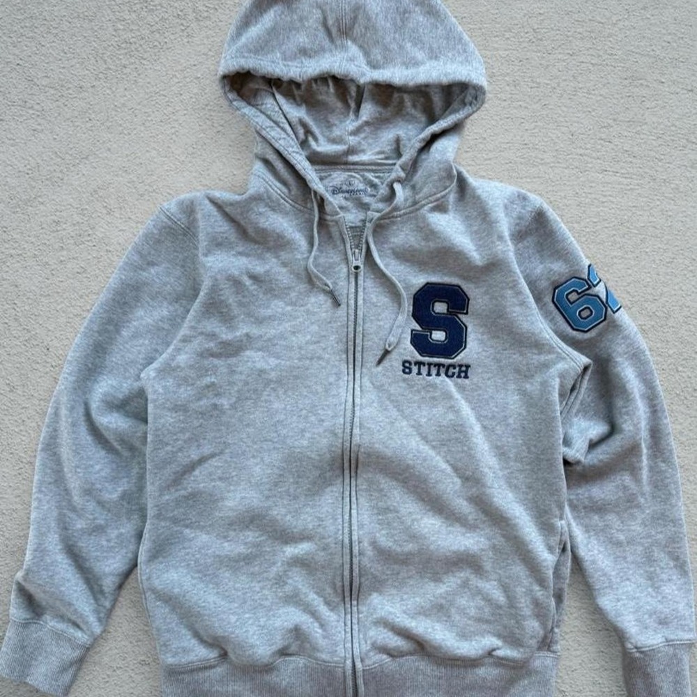Disney Stitch Disneyland Paris Women's Grey Zip Hoodie Size L